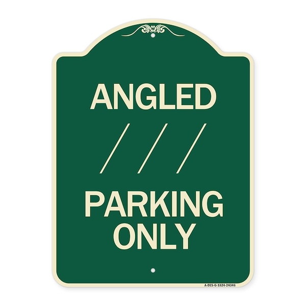 Angle Parking W/ Bidirectional Arrow 1 Heavy-Gauge Aluminum Sign, 24" x 18", G-1824-24346